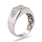 Tapered Block Mens Diamond Ring
