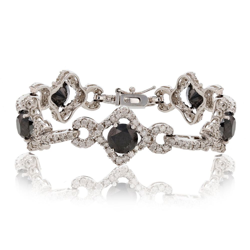 Ladies Black and White Gold Bracelet