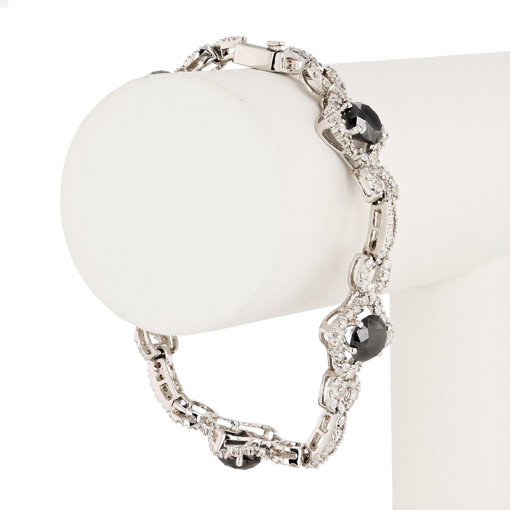 Ladies Black and White Gold Bracelet