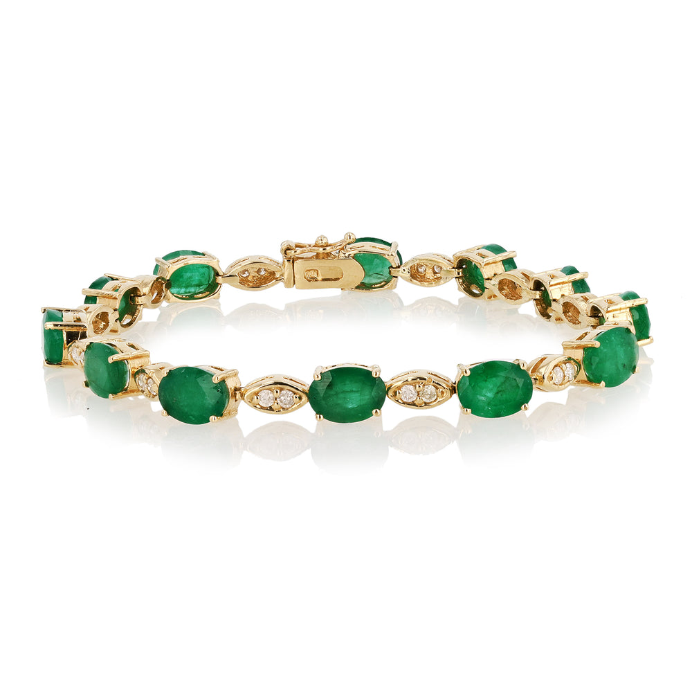Dark Emerald and Diamond Bracelet