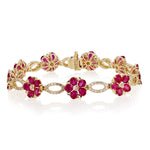Gorgeous Red Ruby Flower Bracelet