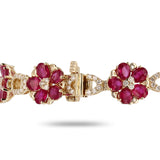 Gorgeous Red Ruby Flower Bracelet