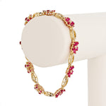 Gorgeous Red Ruby Flower Bracelet