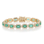 Yellow Gold Mounted Emerald Bracelet