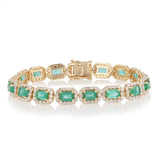 Yellow Gold Mounted Emerald Bracelet