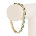 Yellow Gold Mounted Emerald Bracelet