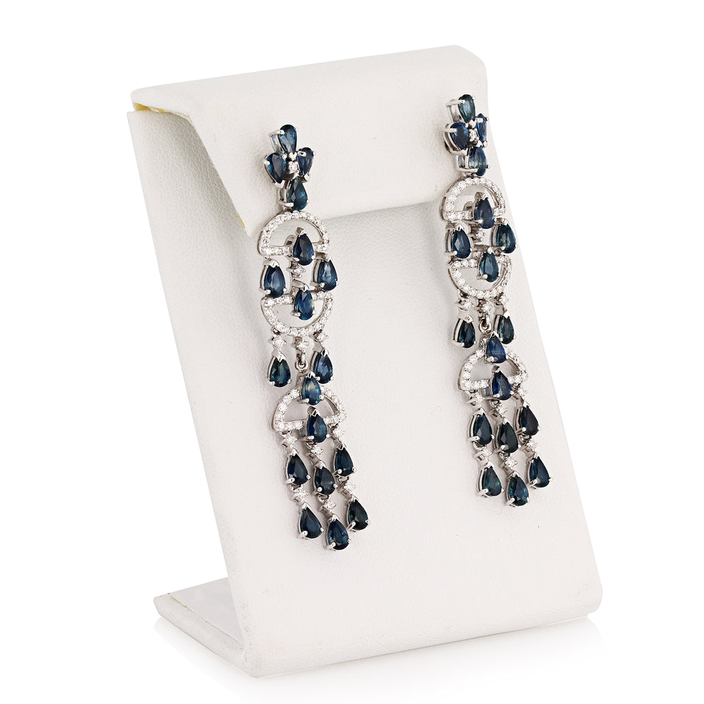Ladies Sapphire Fringe Earrings