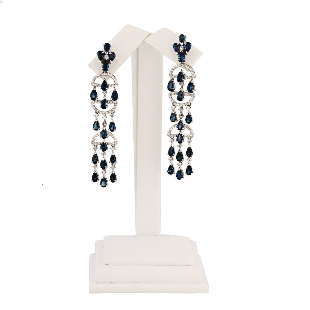 Ladies Sapphire Fringe Earrings