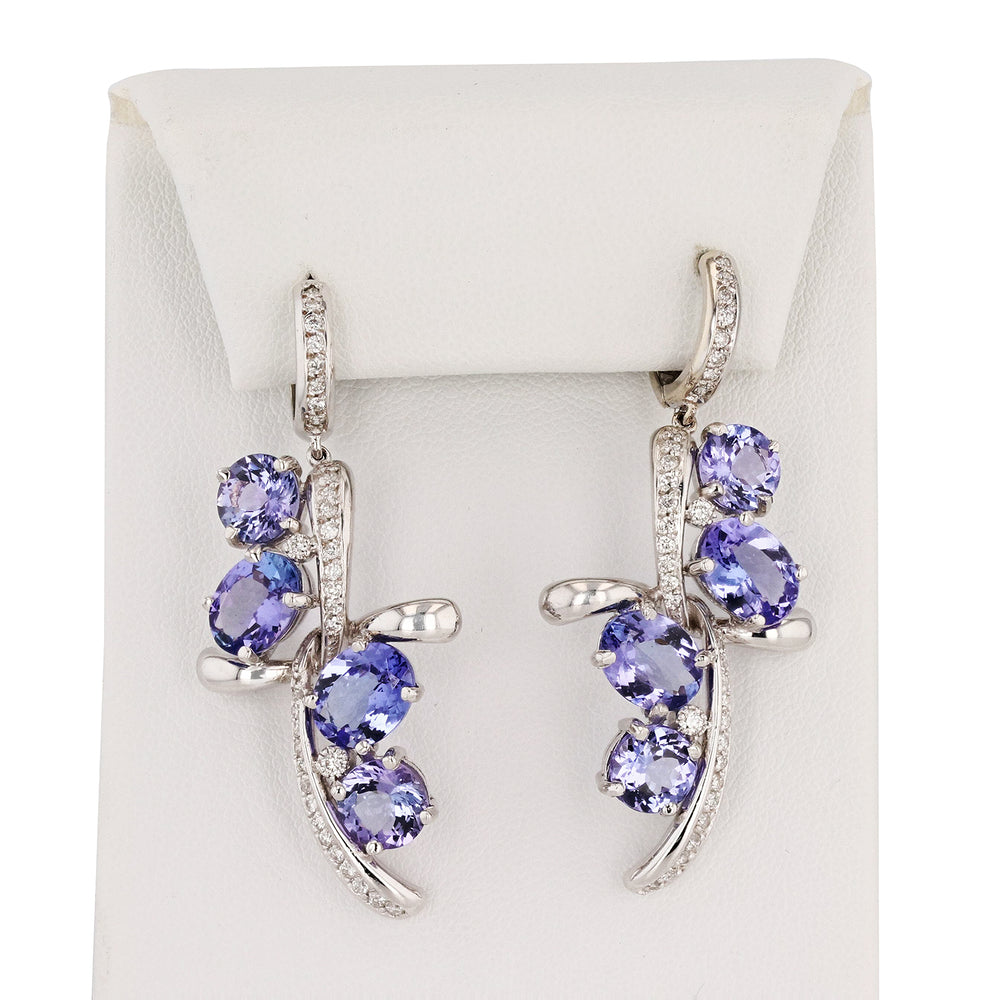 Brilliant Cut Tanzanite Earrings