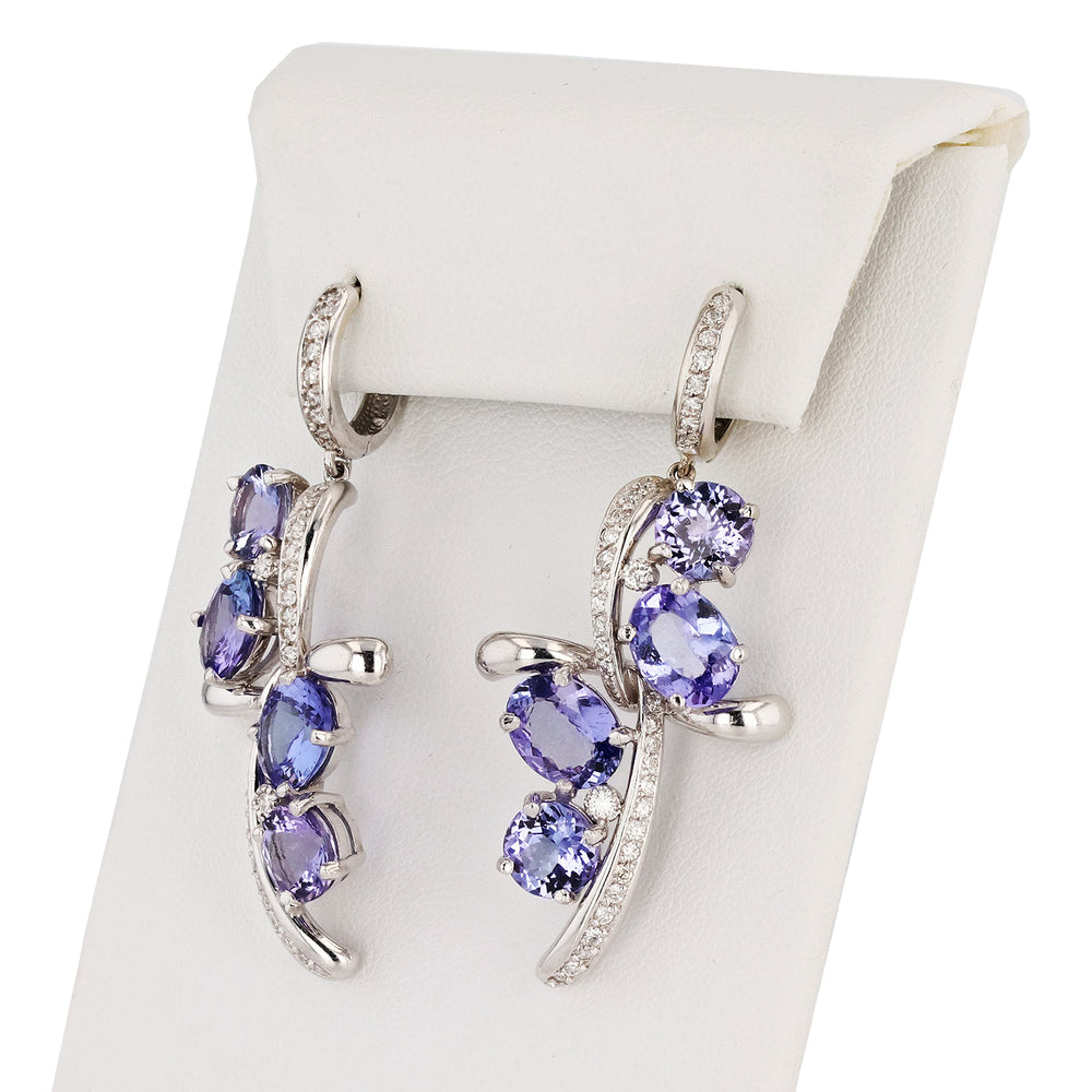 Brilliant Cut Tanzanite Earrings