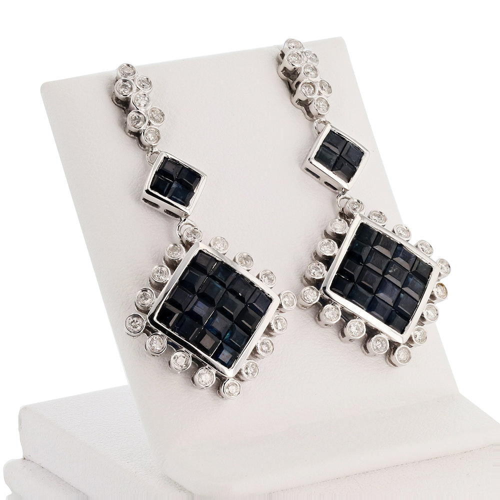 Art Deco Sapphire Drop Earrings
