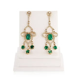 Emerald And Diamond Chandlier Earrings