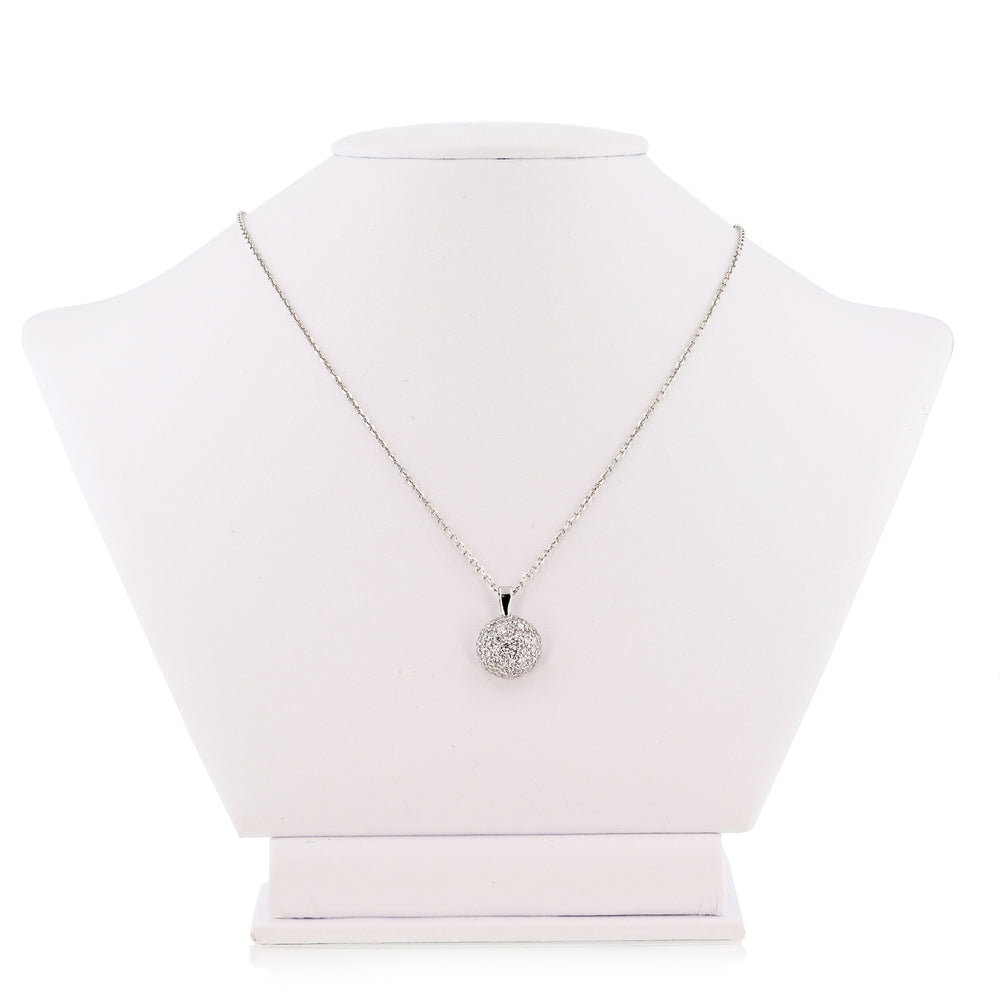 14K Ball Pendant and White Gold Chain