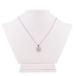 14K Ball Pendant and White Gold Chain