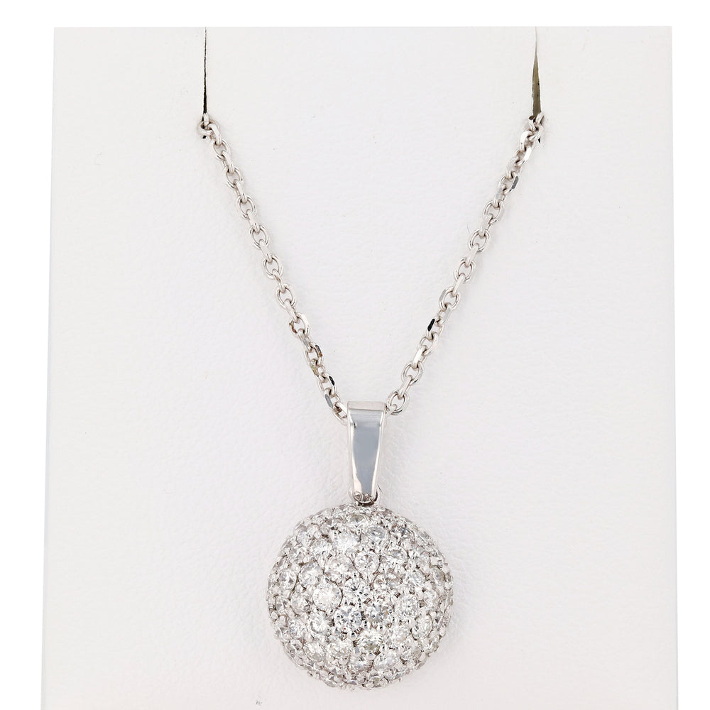 14K Ball Pendant and White Gold Chain
