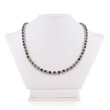 14K White Gold and Black Diamond Necklace