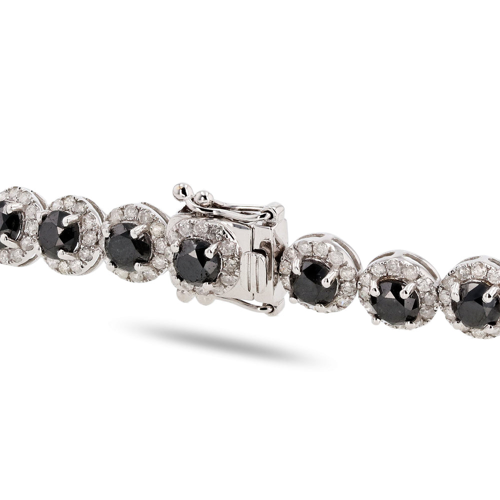 14K White Gold and Black Diamond Necklace