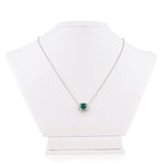 Emerald & Diamond Pendant With Chain