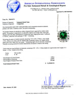 Emerald & Diamond Pendant With Chain