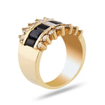 Black Sapphire And Diamond Ring