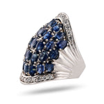 Natural Blue Sapphire Cluster Ring