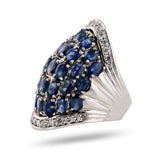 Natural Blue Sapphire Cluster Ring