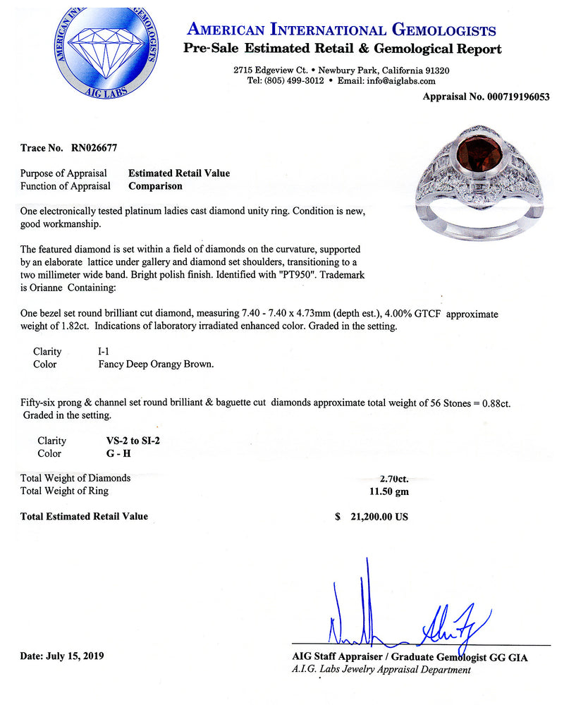 Enhanced Brown Diamond Unity Ring